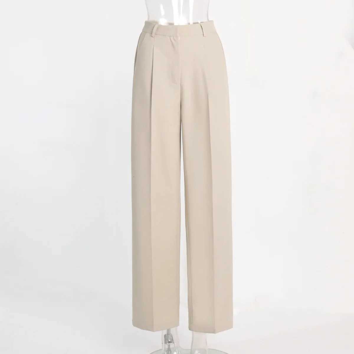 Classic Formal Straight Leg Pants Spring and Summer Womens Versatile Casual Wear Loose Fit Office Tourism Darp Wide Leg PantsT251022