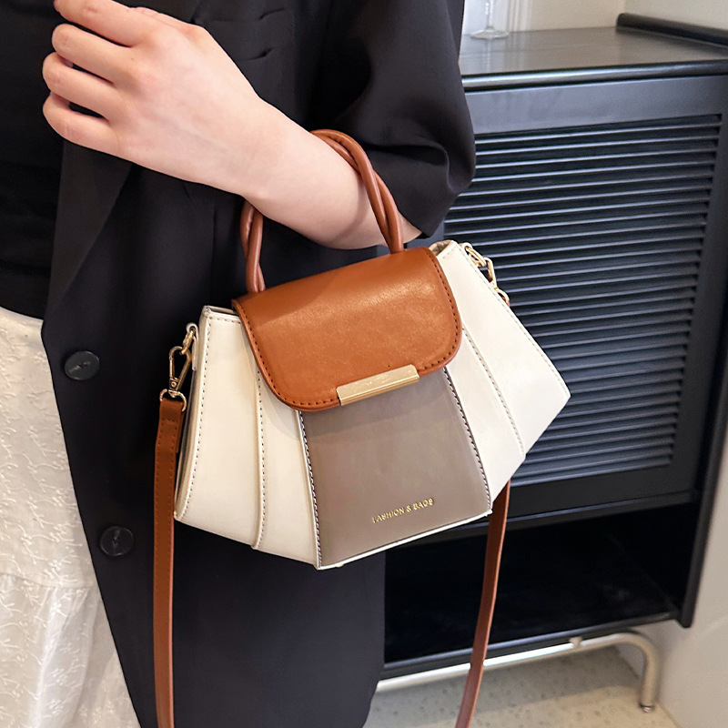 Luxury Brand Designer Bag Color-Block Handbag For Women 2023 Spring Summer Niche Design Versatile Small Square Bag High-Quality Texture Shoulder Bag