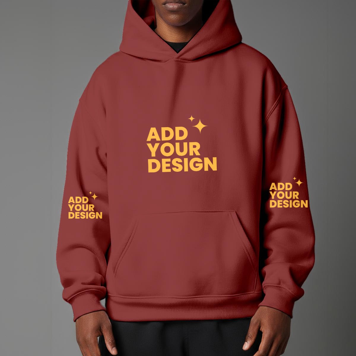 DHgatepod Unisex Micro-Fleece Lined Hoodie - DTF All-Over Print Regular Fit Pullover with Kangaroo Pocket (12 Colors)