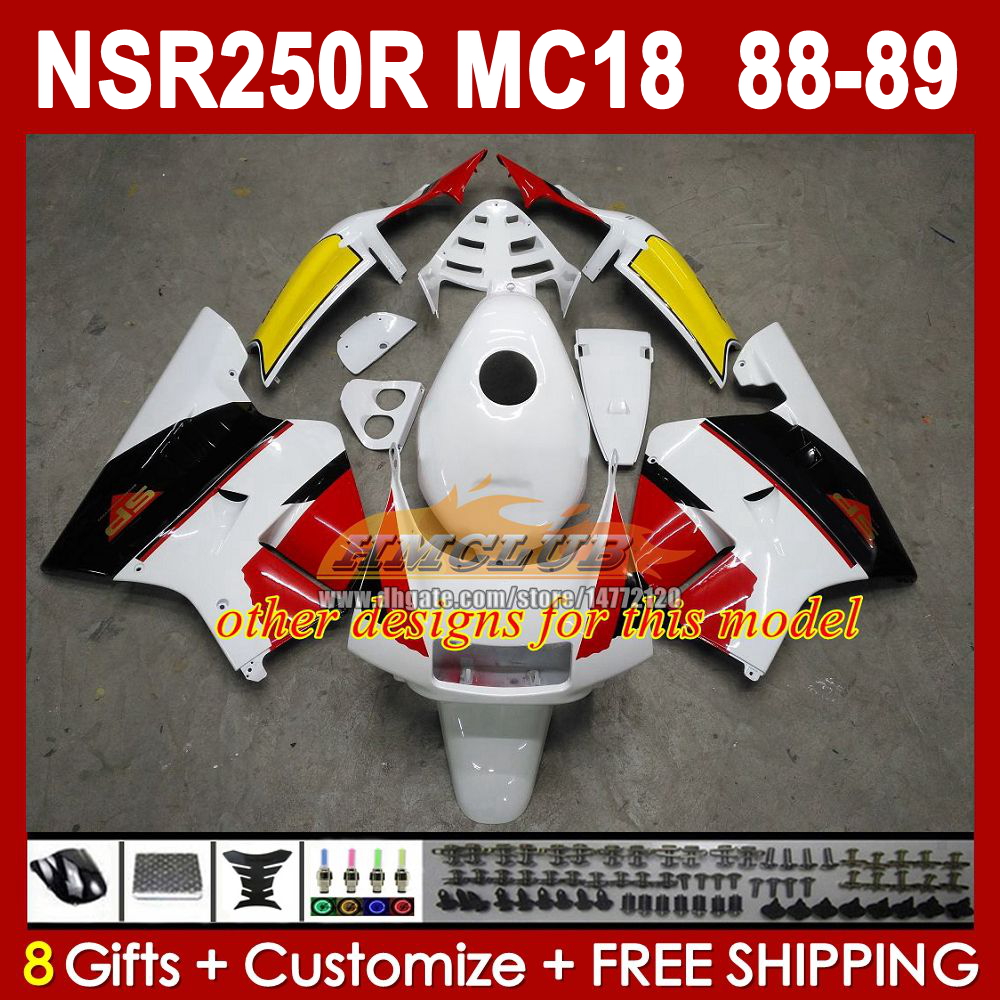 OEM white stock Body Kit For HONDA NSR 250R NSR250R NS250 NSR 250 R MC16 MC18 250CC 88-89 Frame 338NO.2 PGM2 NSR250RR NSR250 RR 88 89 1988 1989 Bodywo