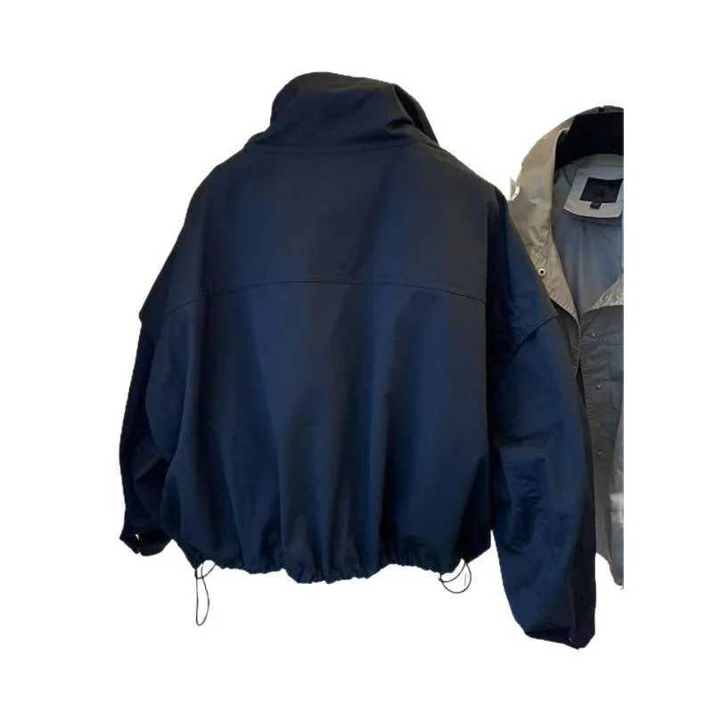 New 2025 Womens Short Jacket Windbreaker Loose Small Size Popular Female Outerwear Full Sleeve Square Collar Chinese Origin Y251105