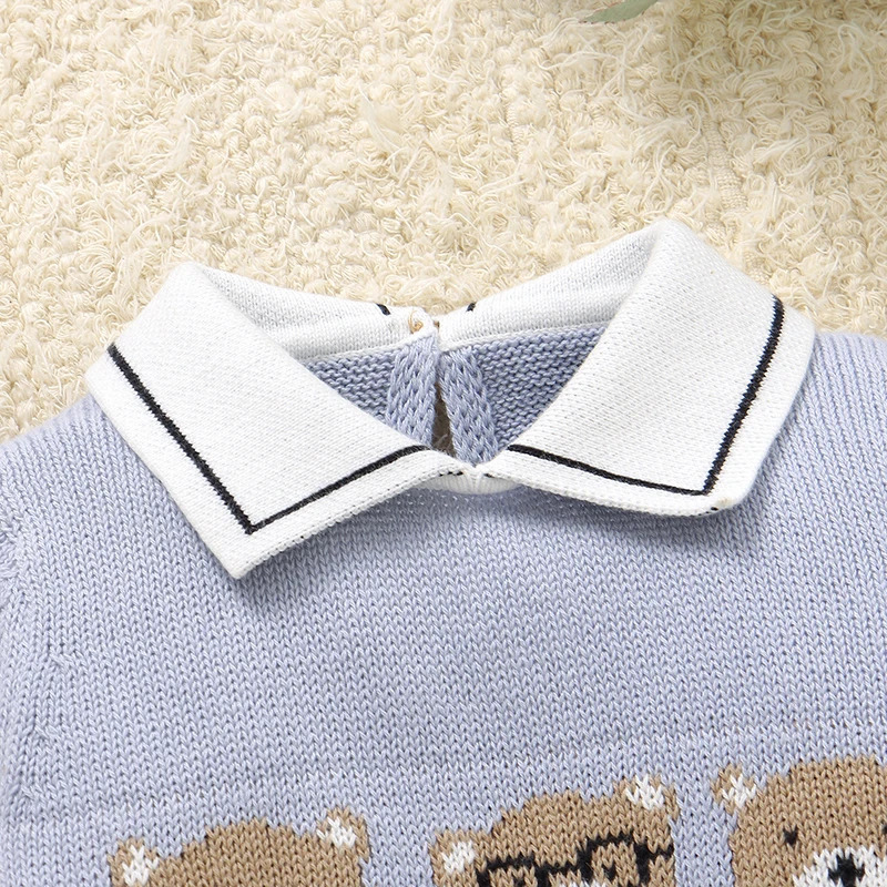 Baby Rompers Clothes Winter Turtle Neck Long Sleeve Knit born Boys Cartoon Jumpsuits 09m Infant Playsuits One Piece Costumes 251022