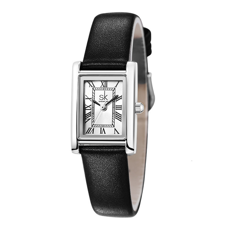 Designer Watch Small Square Watch Genuine Luxury Watch Leather Strap Women's Watch Roman Numerals Waterproof High-end Watch Women's Watch