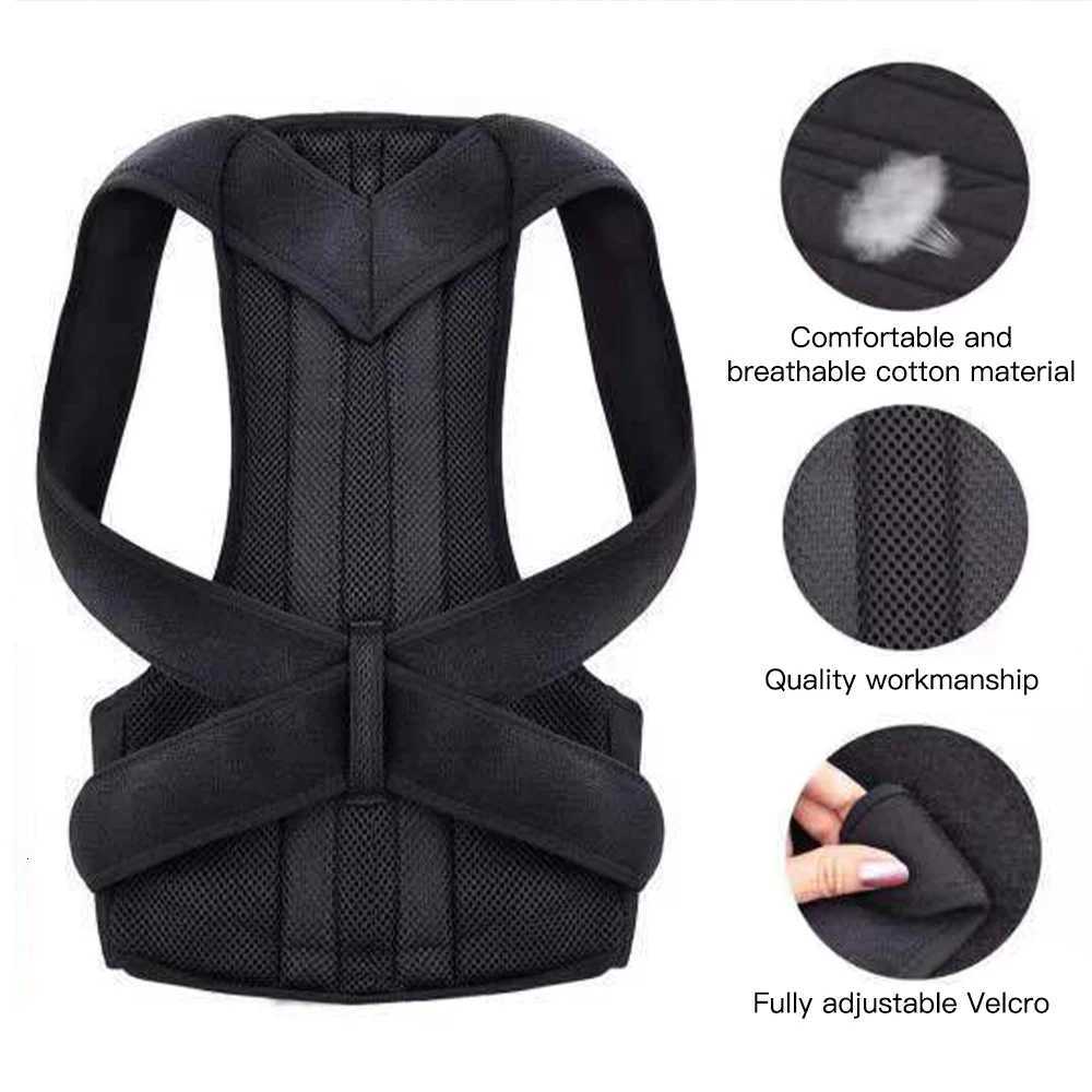 Back Brace Adjustable Scoliosis Hunchback Posture Corrector Adults Chest and Neck Forward Tilt Spine Support Straight Corrector D251022