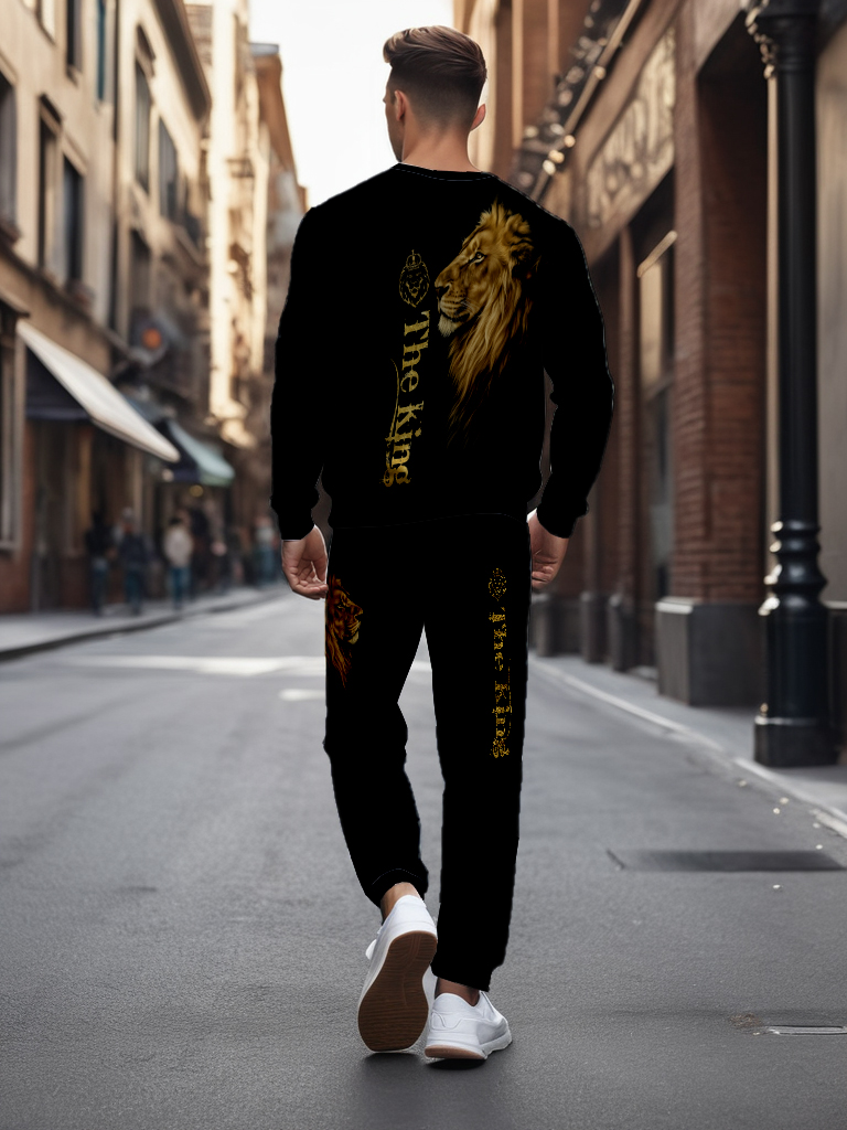 Men's Ankle-Length Knitted Cotton Blend Long Sleeve Sweatshirt Brown round Neck Casual T-Shirt Comfortable Outdoor Wear - YLWY00121