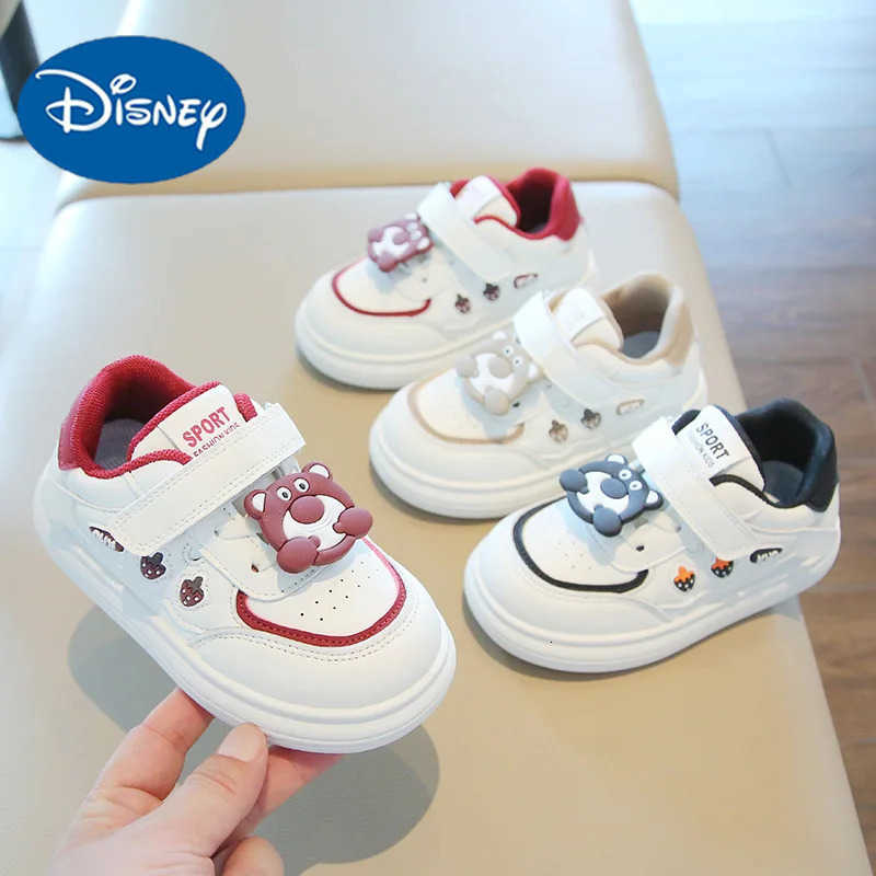 Disney Childrens sports shoes 2025 spring edition boys casual board shoes cartoon girls bread shoes soft soled baby white shoes H251022