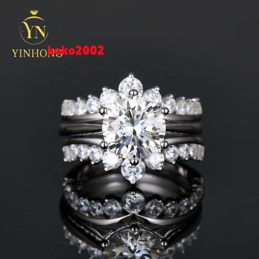 Luxury Wedding Moissanite Ring S925 Silver Set Jewelry Engagement Moissanite Ring Bezel Ring