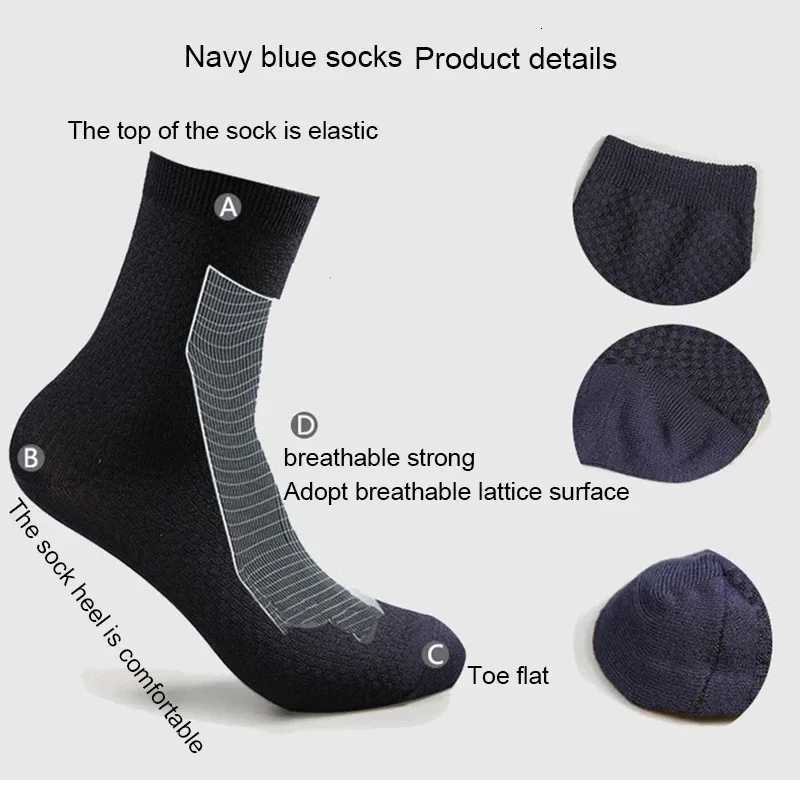 10PairsMens Bamboo Fiber Socks Classic Business Office Stockings Breathable Deodorant Feet Mens Dress Socks Plussize EU3945 W251022