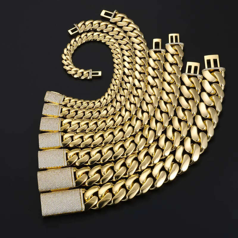 Cubana Wholesale Hip Hop Jewelry 14K Gold Plated Miami Cuban Link Chain Bracelet Heavy Solid Custom Fashion Man Women