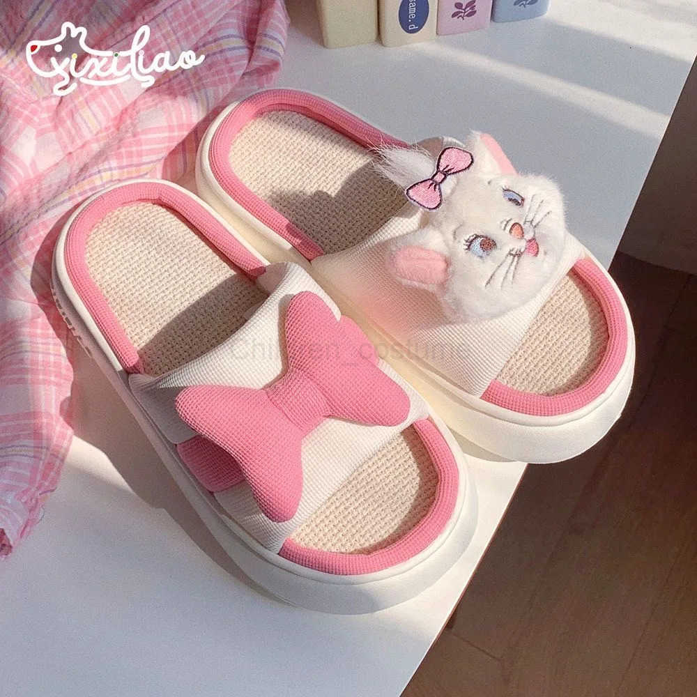 Disney women princess cute Mary Cat Cotton slippers nonslip soft bottom sports shoes for girl gift H251022