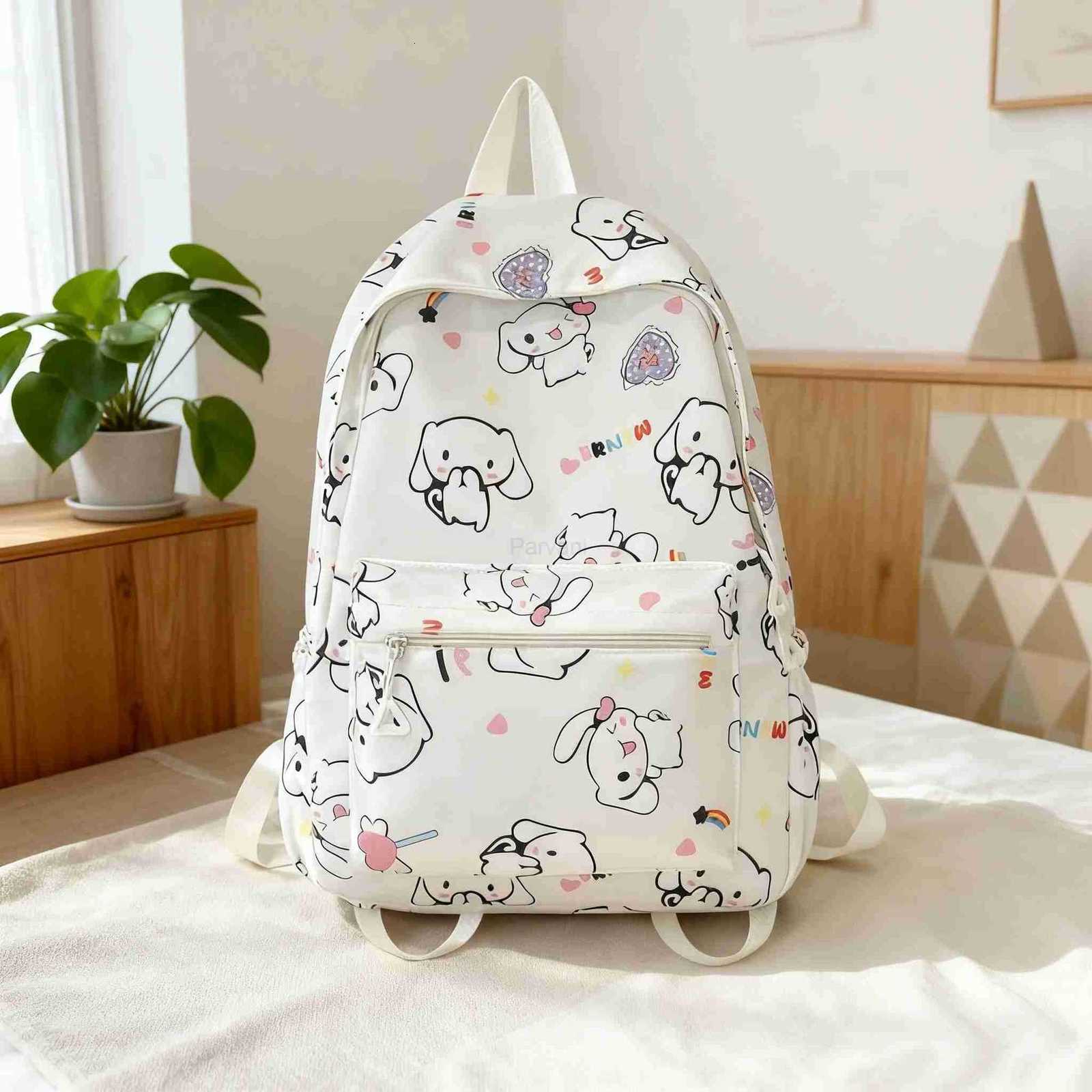 Sanrio Hello Kitty Cute Kuromi Melody Cinnamoroll Large Capacity Backpack Boys Girls Cartoon Kawaii Canvas Schoolbag L251022