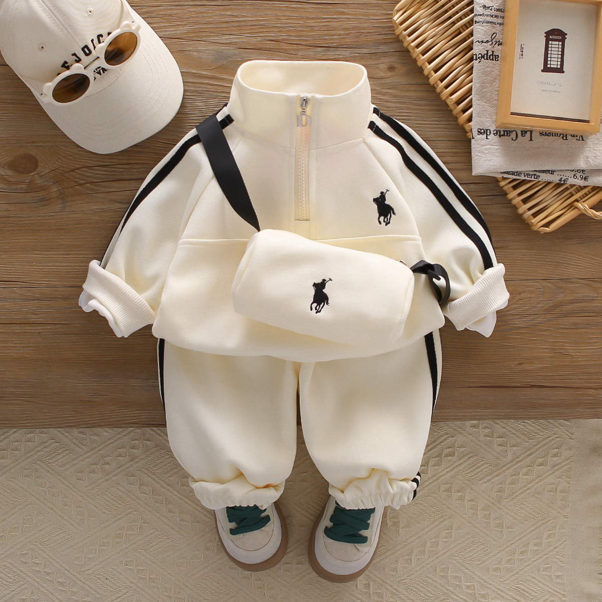 2025 New Boys 2-Piece Set, Fall Winter Casual Sports Outfit, Trendy Playwear for Baby Toddler and Kids