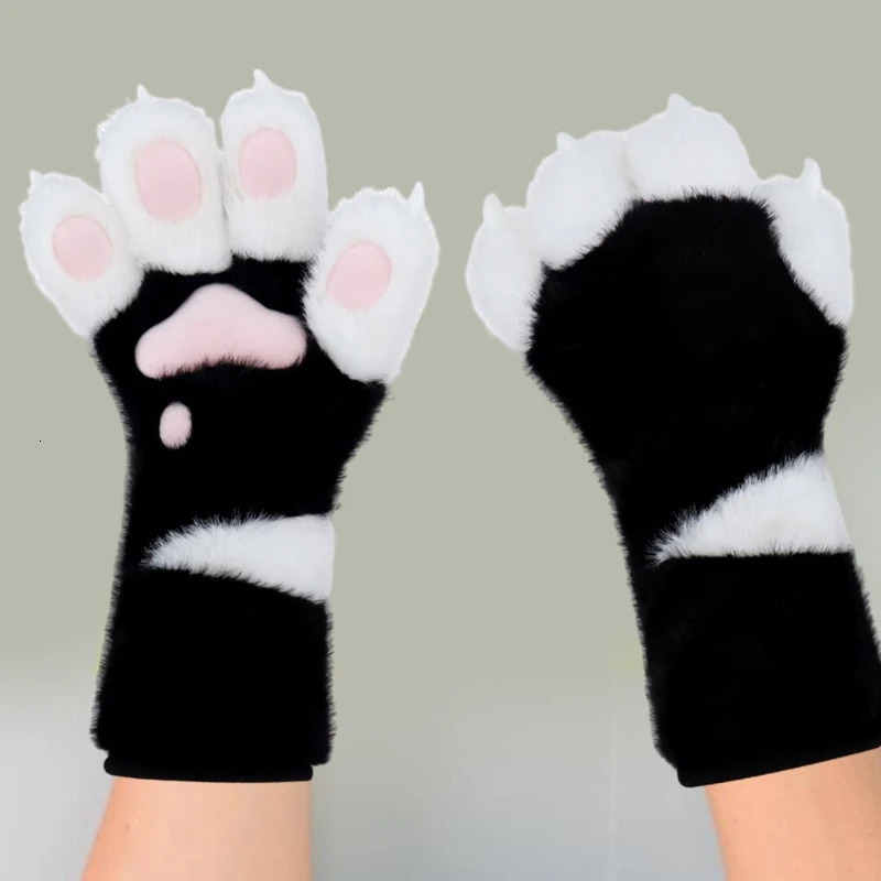 E15F Cats Paws Gloves with Claw Animal Paws Gloves Therians Paws Fursuit Halloween Cosplay Costume Accessories Therians Gear 251021