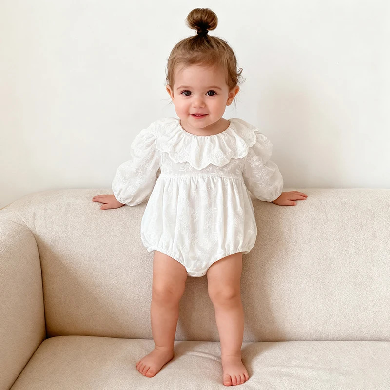 024M Infant Clothes Baby Girls Long Sleeved Jumpsuit Autumn Girl Clothing Cotton Embroidery born Bodysuits 251022