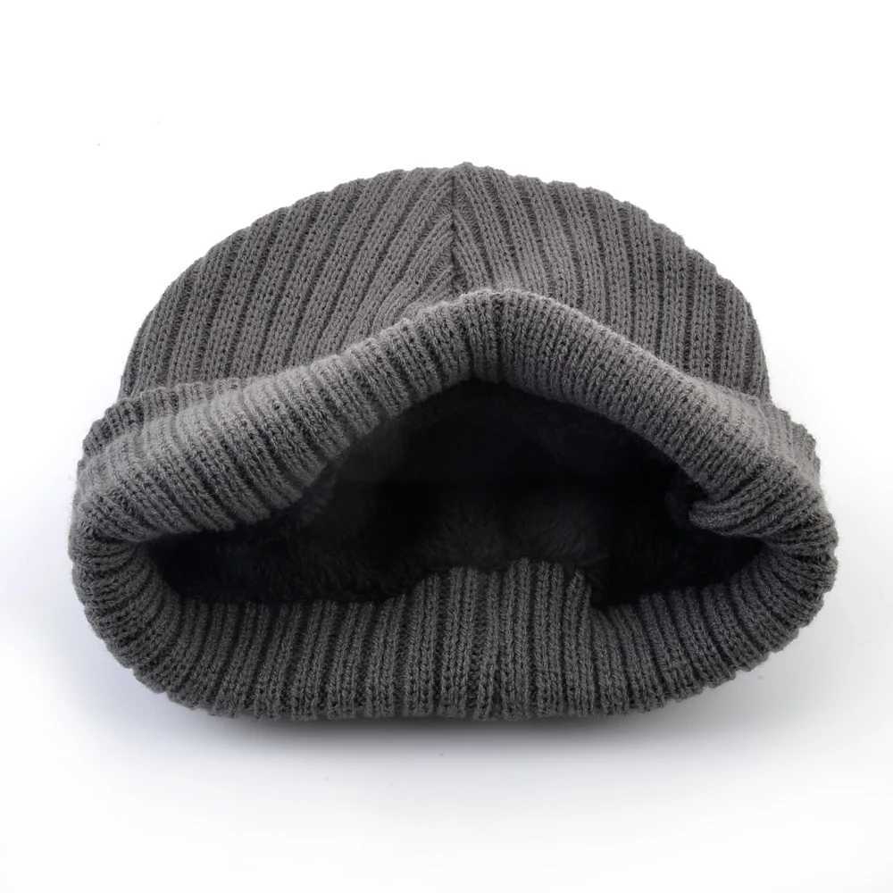 Winter Hats For Men Knitted Wool Solid Color Beanie Hat Mens Warm Skullies Cap Knitting Doulbe Layer Thick Outdoor Ski Bonnet J251022
