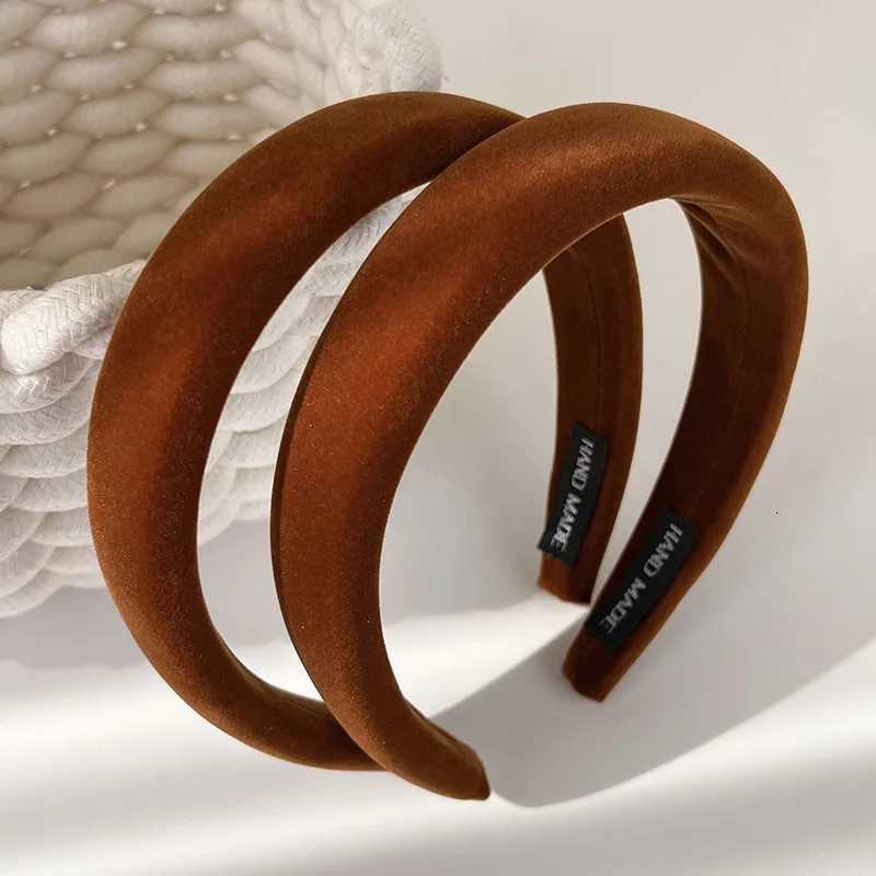 Winter New Pumpkin Color Velvet Headbands For Woman Girls Elegant Hair Hoop Wide Sponge Hairband Female Fashion Hair Accessories V251022