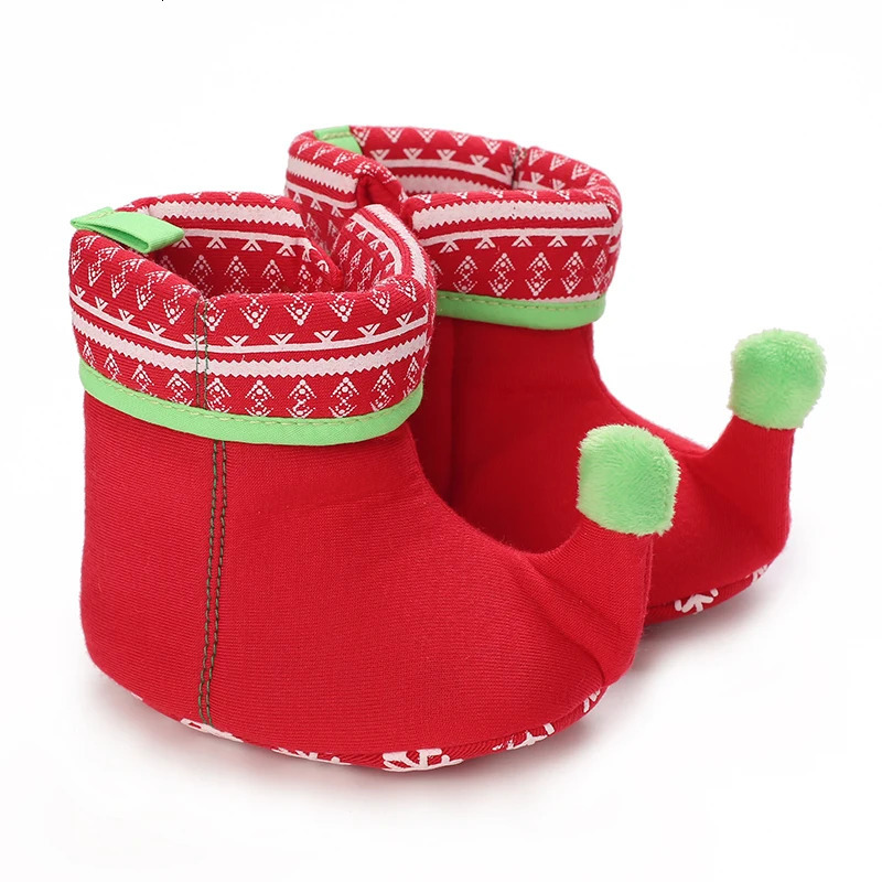 Infant born Booties Santa Foot Socks Baby Christmas Boots Lovely Snowflake n Winter Warm Slippers AntiSlip Shoes 251022