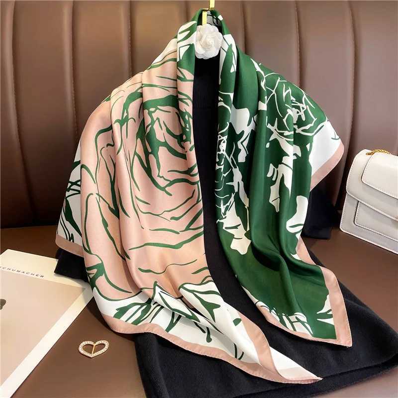 New Design Luxury 90cm Twill Silk Women Scarf Sunscreen Foulard Shawl Hijab Female Hair Hijab Wraps Neckerchief Bandanda Echarpe J251118