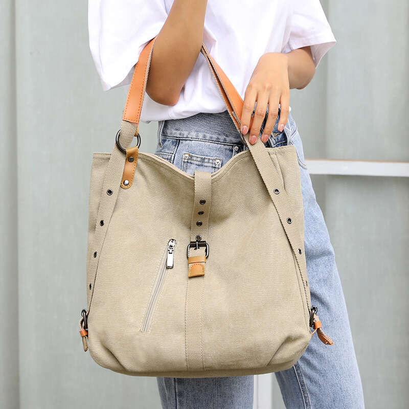 Hot Selling Women S Multifunctional In Canvas Backpack Can Be Worn On One Shoulder Or Crossbody High Quality