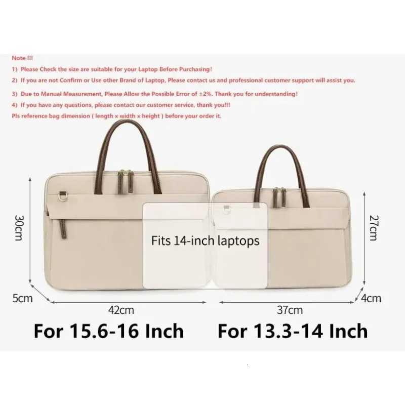 1416 inch laptop bag for women 2024 new casual and fashionable commuting handbag solid color business briefcase W251022