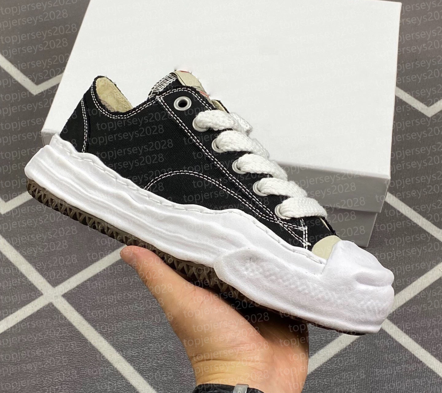 2025 MMY Peterson OG Sole Low Cut Men Women Designer Casual Black White Canvas Shoes