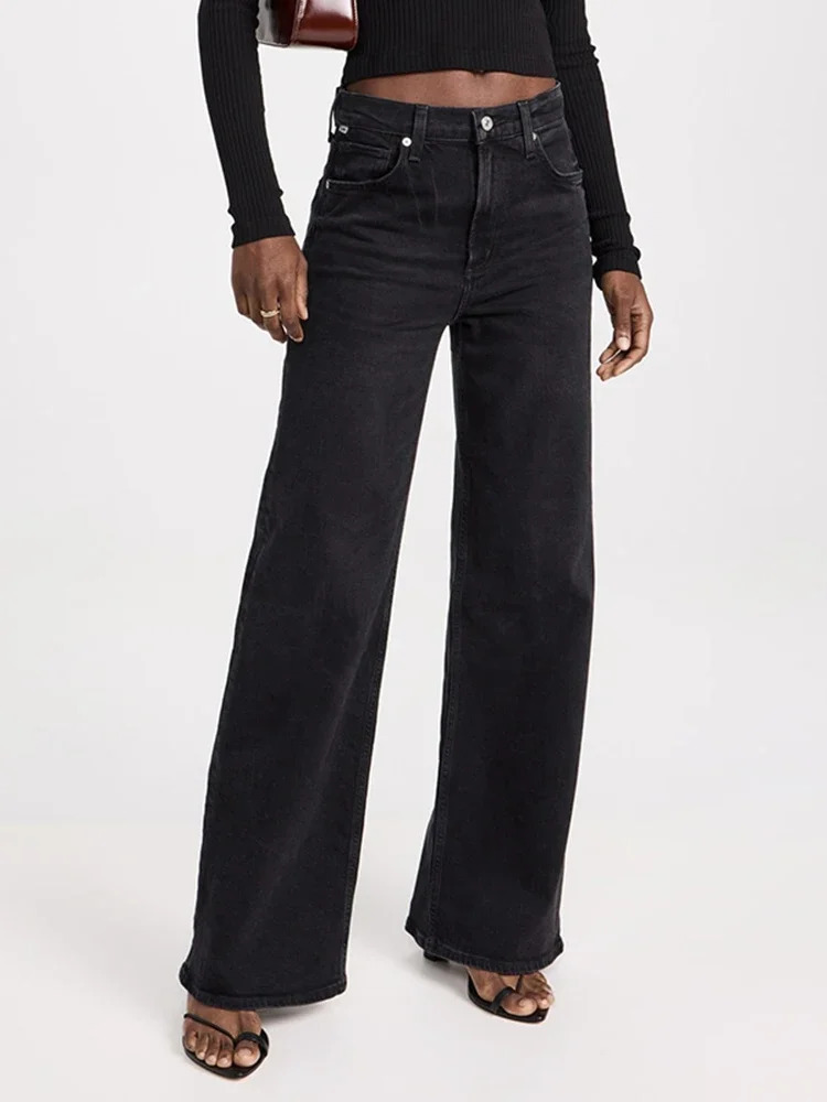 2025 Female Straight Leg Jean Low Rise Stretch Gray Denim Pants Lady Solid Color Daily Office Long Jeans Trousers 251015