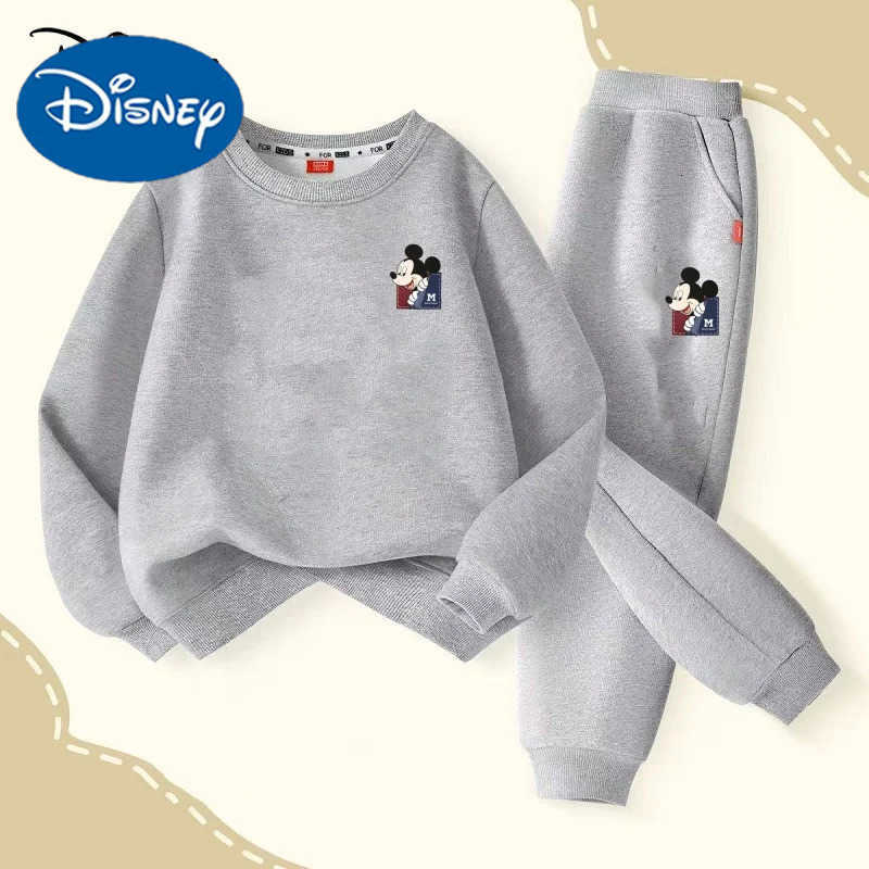 Disney Autumn Baby Girl Boy Clothes Set Children Mickey Printing Sweatshirt Top and Pants Bottom 2Pcs Suit Kid Cotton Tracksuit H2510221