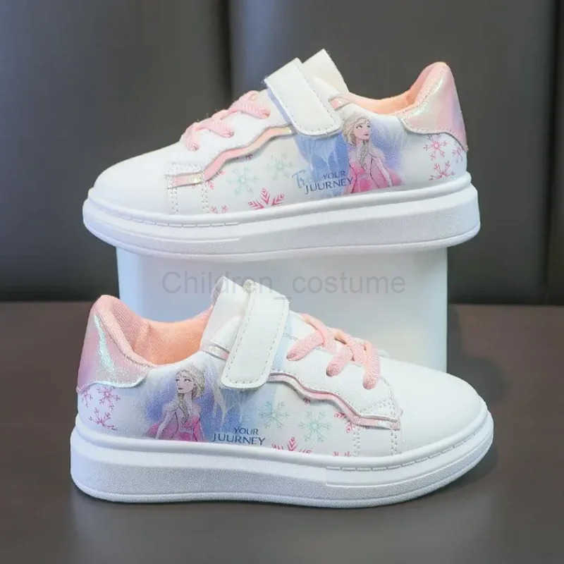 Disney Kids Girls Shoes 2024 New Children Sneakers Girls Elsa Frozen Princess Casual Sport Shoes Student Shoes Teen Shoes H251022