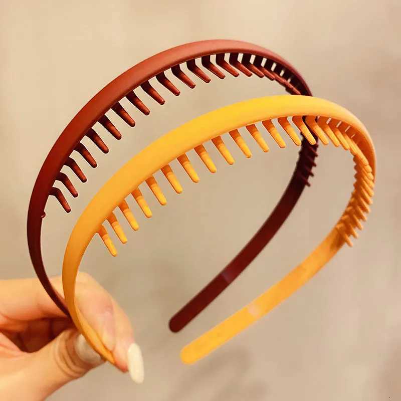 Women Simple Colorful Matte Toothed Hairbands Broken Hair Finishing Headband Outdoor Hair Hoop Headwear Fashion Hair Accessories V251022