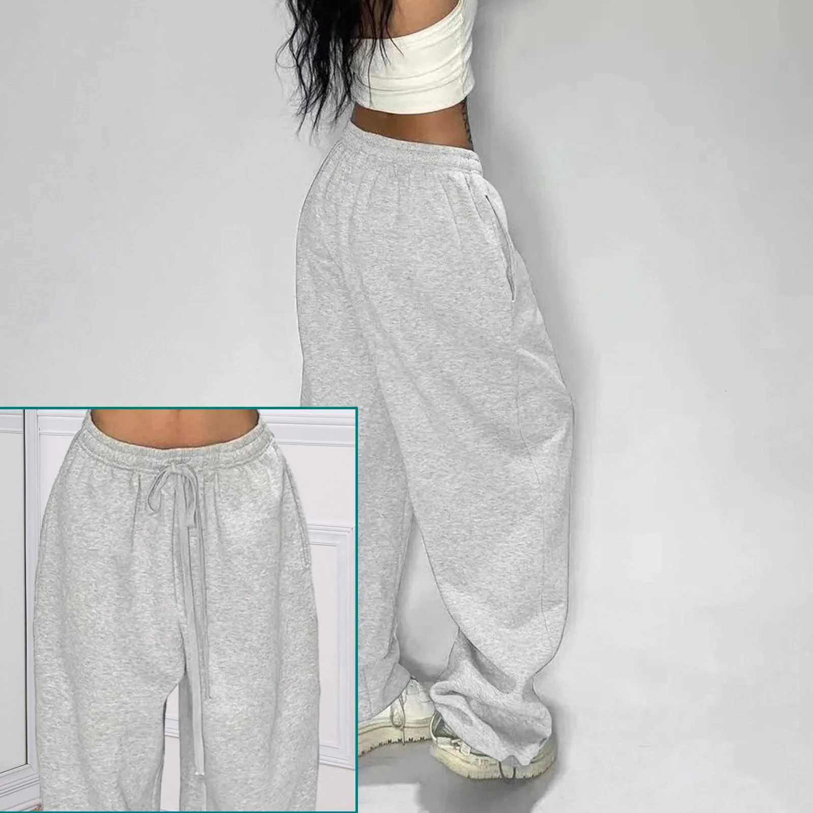 Casual Solid Sweatpants For Women High Waist Lace Up Loose Joggers Pant Classic Baggy Streetwear Female Sport Dance Trouser Y2KT251022