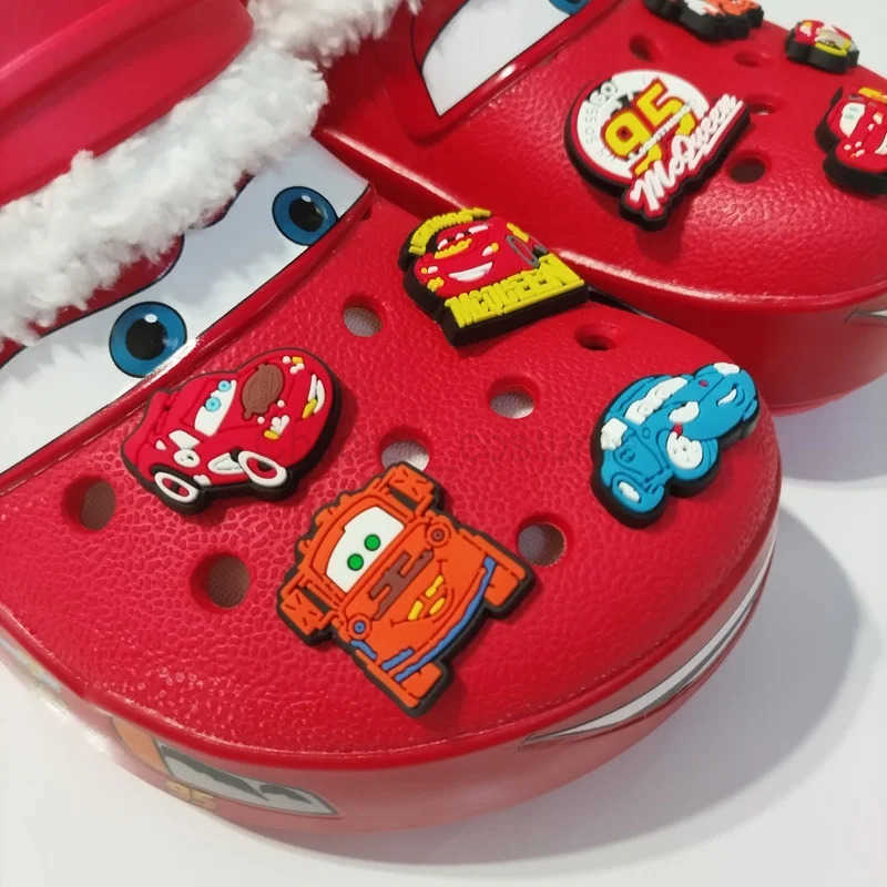 Disney 2025 New Winter Lightning Mcqueen Eva FleeceLined Punchy Shoes Warm Cotton Slippers MenS Plush Slippers Christmas Gift H251022