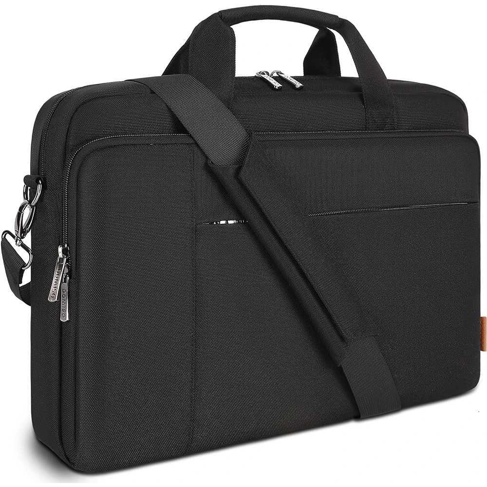 DOMISO 14 156 173 inch Laptop Bag Business Briefcase Waterresistant Notebook Messenger Shoulder Bag for Laptop Black W251022