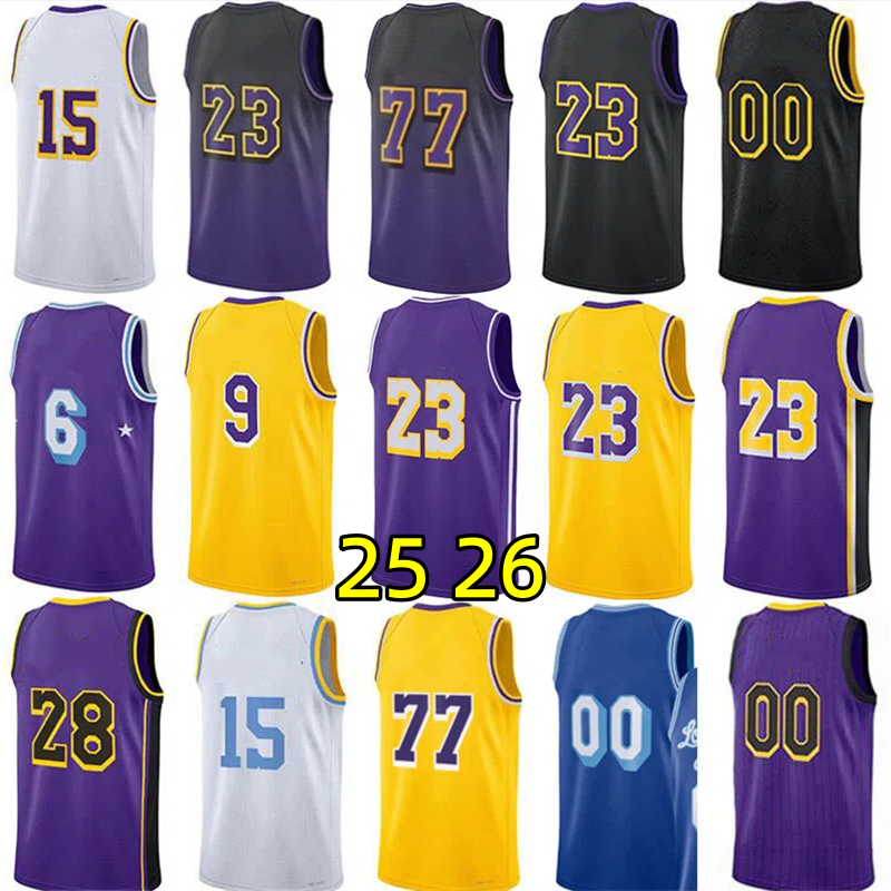 25 26 Lakerr Basketball Jerseys Lukaa Doncic James Bronny James Jr. Austin Reaves Rui Hachimura Deandree Ayton Gabe Vincent Dalton Knecht Jaxson Hayes Bryant Jersey