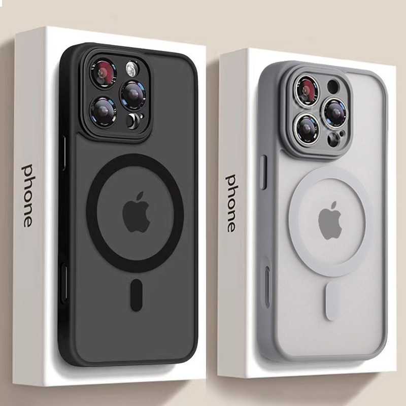 Luxury Matte Armor For Magsafe Magnetic Wireless Charging Case For iPhone 11 12 13 14 15 16 17 Air Pro Max Plus Shockproof Cover