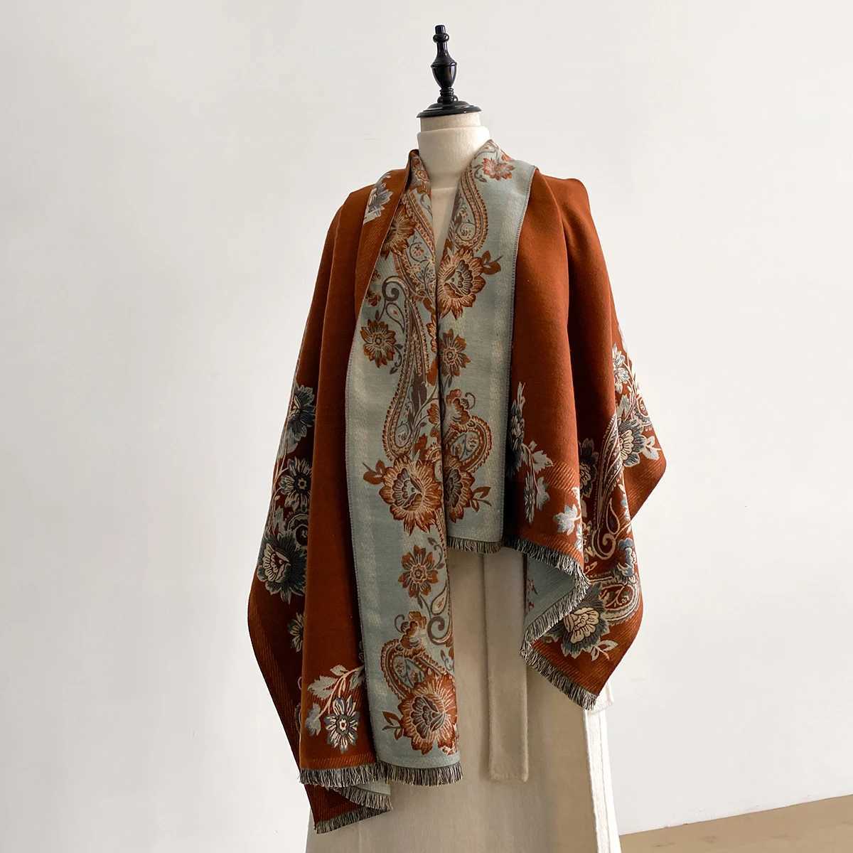 2025 Winter Luxury Imitation Cashmere Thicken Warm Wrap Blanket Ladies Shawl Scarves J251118