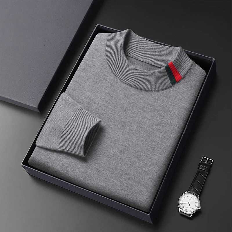 High end brand embroidered round neck sweater mens autumn winter European trend personalized jacquard casual knitted pulloverXJ251022