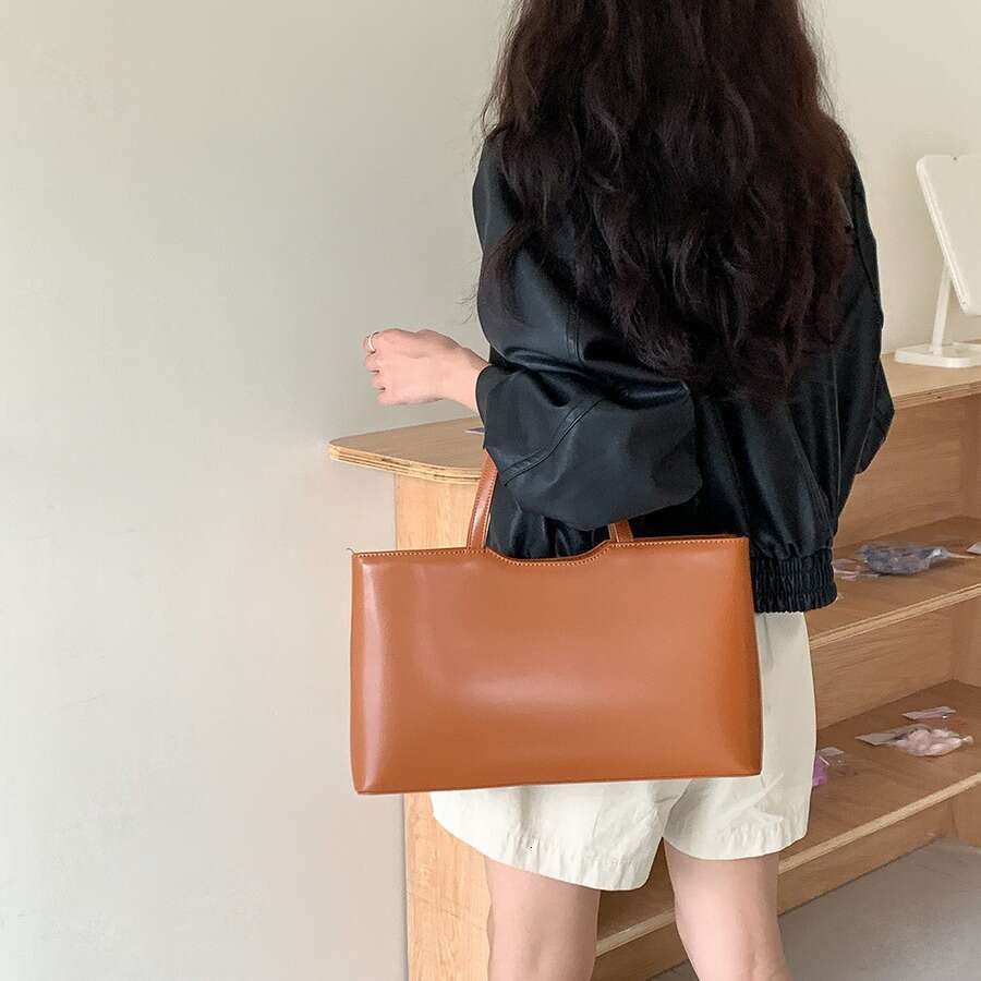 Korean Style Fashion Women's Tote Sturdy Three-Dimensional Large Capacity Office Handbag High-End Commuter Bag B5