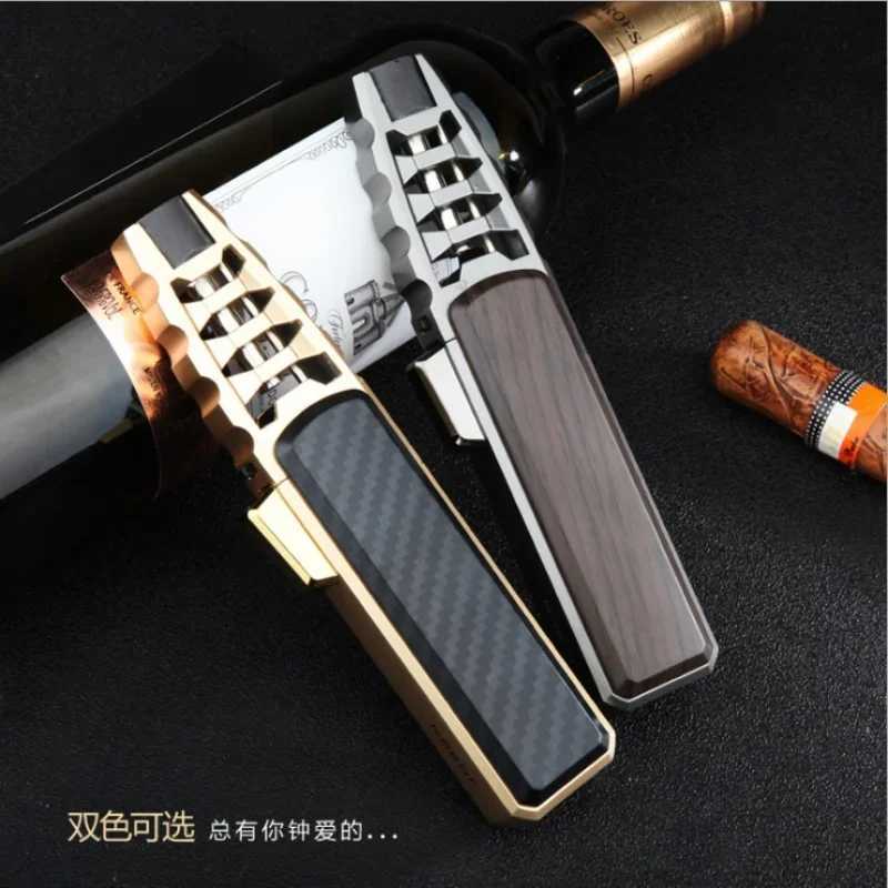 Super Large Lighter Fire Jet Gas Cigar Lighter Turbo Windproof Powerful new Spray Gun Kitchen Pipe LighterWithout Gas C251022