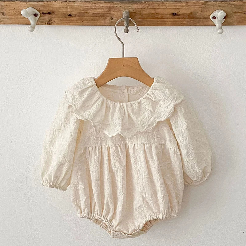 024M Infant Clothes Baby Girls Long Sleeved Jumpsuit Autumn Girl Clothing Cotton Embroidery born Bodysuits 251022