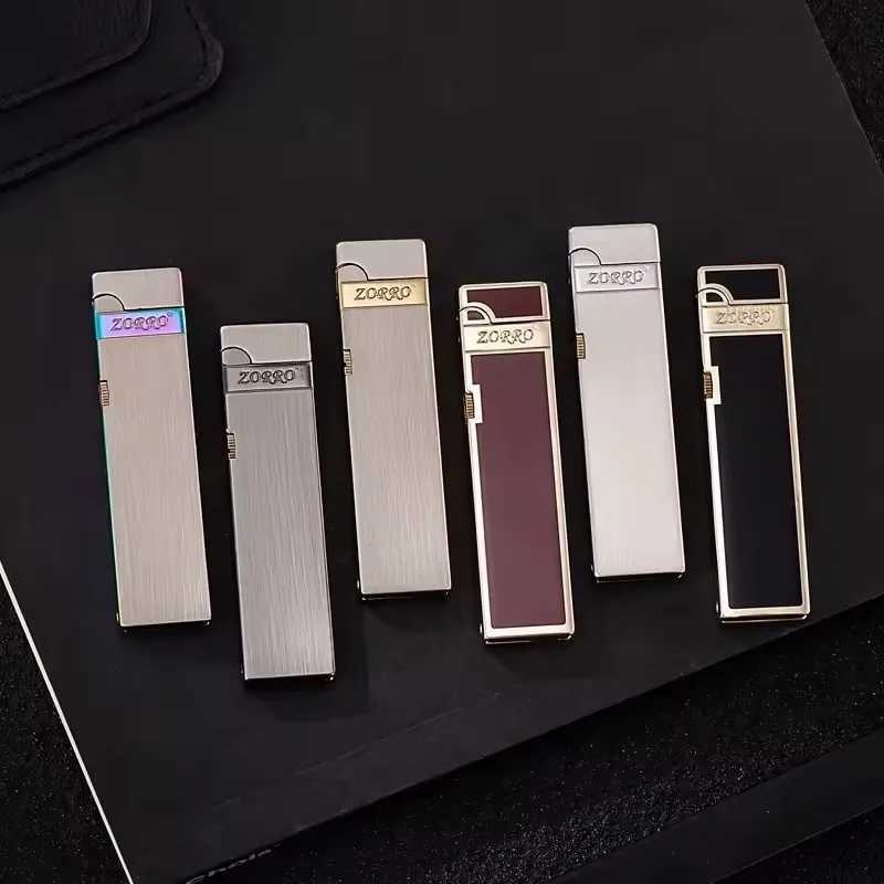 Zoro Metal Lighter Ultrathin personzed portable open flame grinding wheel cigarette lighter Birthday gift small tool C251022