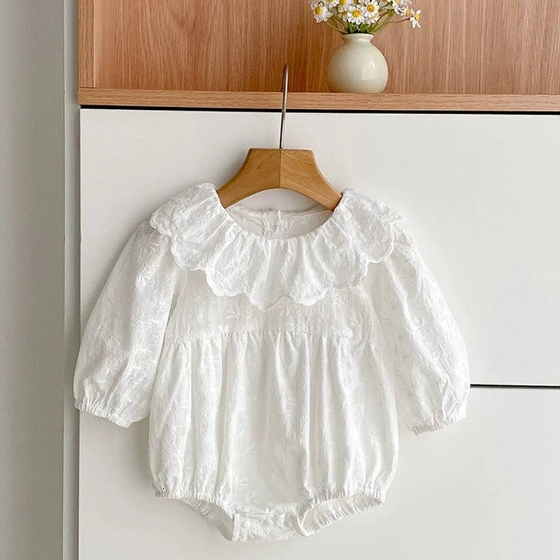 024M Infant Clothes Baby Girls Long Sleeved Jumpsuit Autumn Girl Clothing Cotton Embroidery born Bodysuits 251022