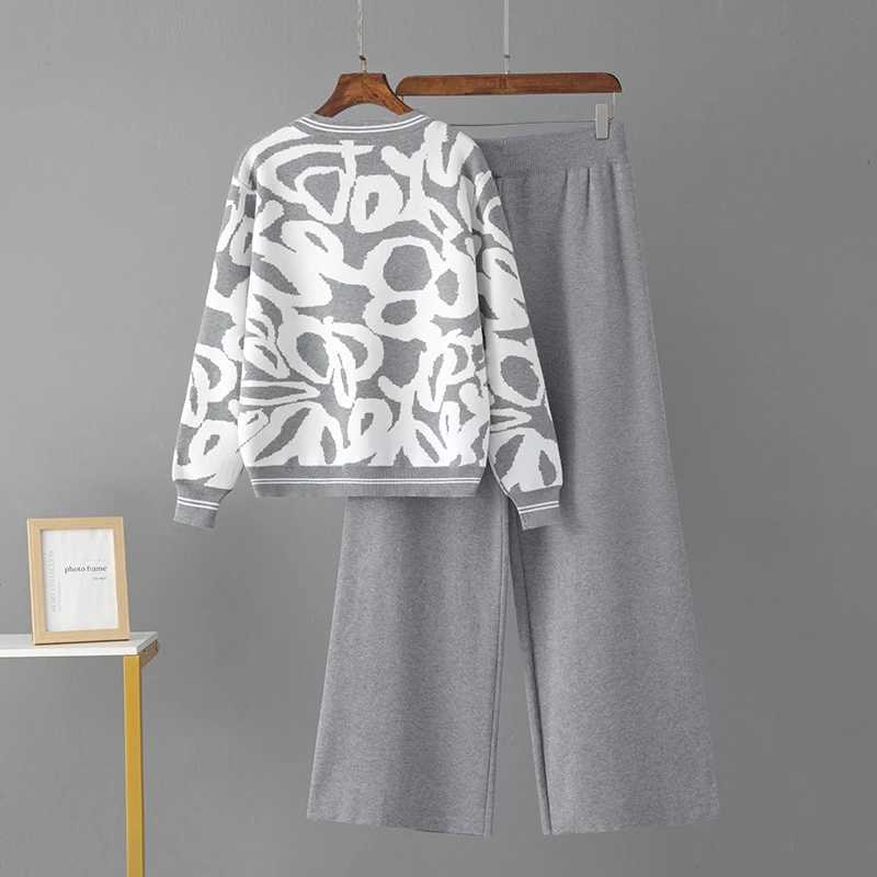 HLBCBG Casual Summer Tracksuit Women Two Piece Set Short Sleeve Knitted Two Piece Women Set Slit Wide Leg Pant Matching Sets ForT251022