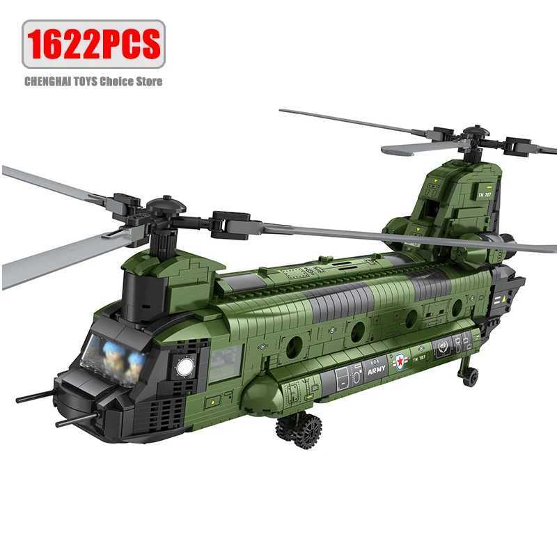 Aircraft Series Chinook Helicopter Building Blocks Model Famous WWII Military Fighter MOC Brick Sets Boys Toys Gift For Children J251022