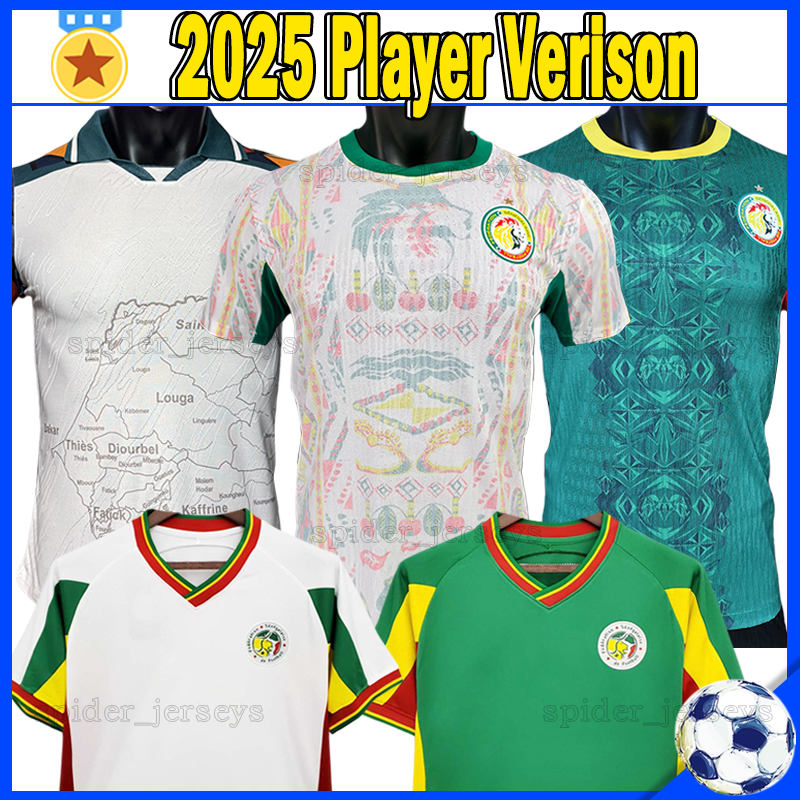 2025 Senegal national football team Soccer Jerseys Retro 2002 Football Shirts MANE P.M.SARR DIALLO N.JACKSON SABALY NDIAYE KOULIBALY 25 26 Player Verison Men Uniforms