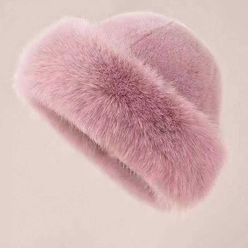 1pc Furry Hats For Women AutumnWinter Korean Style Warm Hats Solid Color Flattering Mongolian Hats Thickened Winter Outfits J251022