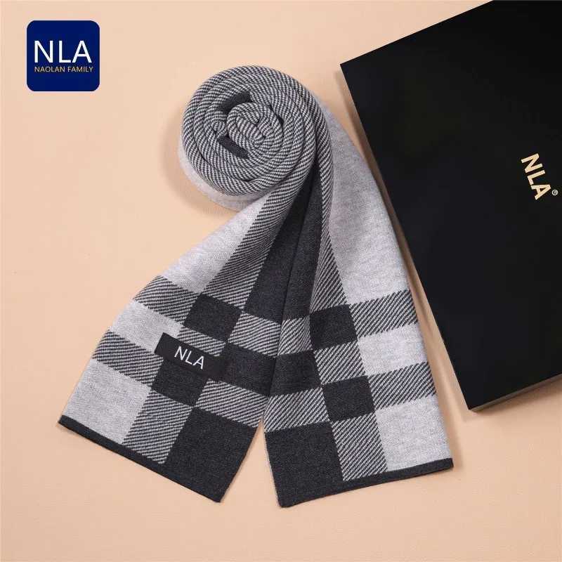 New High Quality Bussiness Wool Blend Scarf Men Korean Version Classic Plaid Scarves Winter Male Knitted Neck Muffler Gents Fall J251022