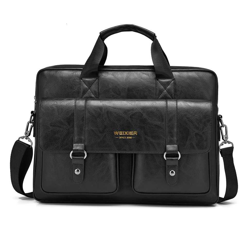 Mens business briefcase large capacity highend laptop bag single shoulder crossbody simple handbag W251022