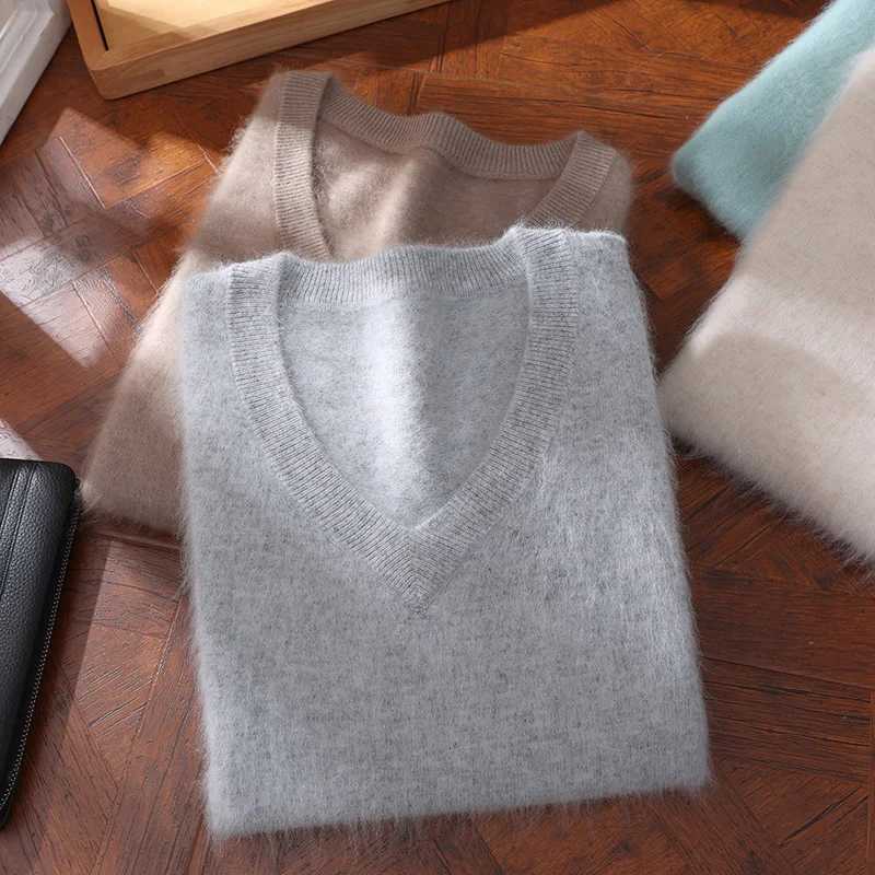 The New Mens Mink Wool Knitted Sweater For Autumn And Winter Is A Casual Pullover With A VNeck Simple And Elegant DBE D25XJ251022