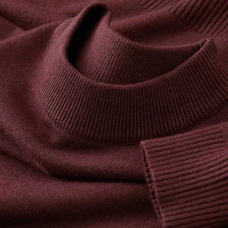 New Mens Casual Mock Turtleneck Sweaters Long Sleeve Thermal Pullover Autumn Basic Lightweight Streetwear Knitted Coat TopsXJ251022