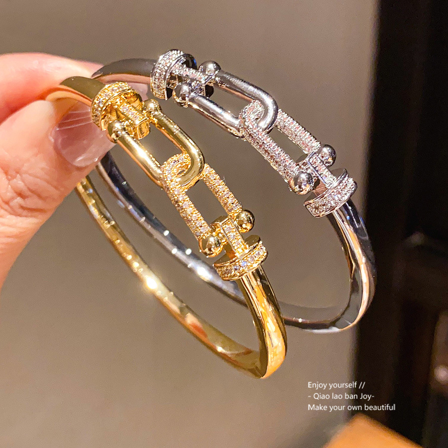 Silver - Toned Rhinestone Linked Bangle Chic Daily & Elegant Jewelry Gift For Her High - Quality And Stylish Accessory